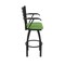 Holland Bar Stool Co Jackie with Arms 36 in. Swivel Bar Stool with Black Wrinkle Finish and Graph Parrot Seat 415 - alternate 4